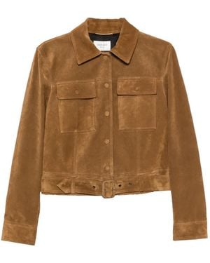 Saint Laurent Chaqueta Con Cinturón - Marrón