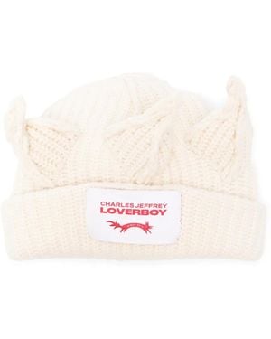Charles Jeffrey Crown Knitted Beanie Hat - Pink