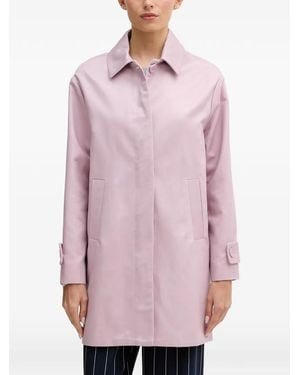 Benetton Button-Fastening Twill Duster Coat - Pink