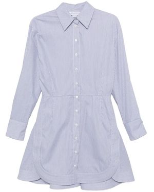 Stella McCartney Stripe-Pattern Shirt Mini Dress - Purple
