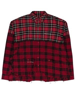 PROJECT G/R Upside-Down Checked Shirt - Red