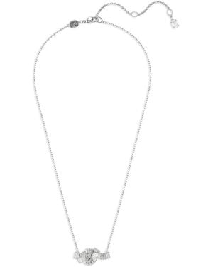 Swarovski Matrix Baguette-Cut Knot Necklace - White