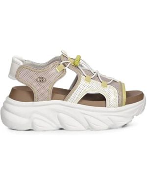 Liu Jo Perforated Drawstring Sandals - White