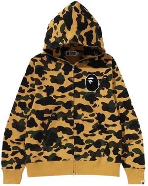 A Bathing Ape Camo Ape Head Hoodie - Yellow