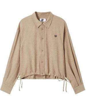 Izzue Drawstring-Cinched Shirt - Natural