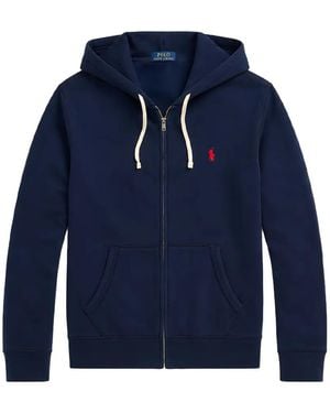 Ralph Lauren Logo-Embroidered Zip-Up Hoodie - Blue