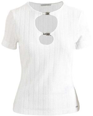 Guess T-Shirt À Détail De Boucle - White