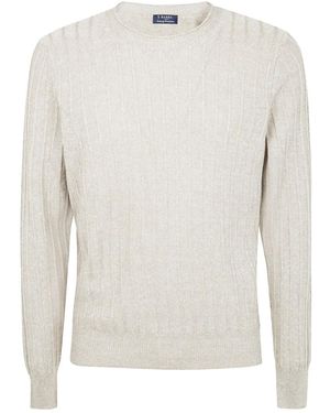 Barba Napoli Ribbed-Knit Jumper - White