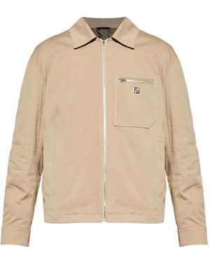 Fendi 'Ff Metal' Blouson - Natural