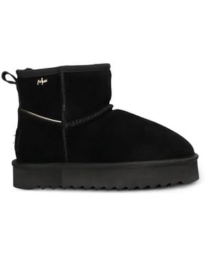 Mexx Logo-Plaque Platform Boots - Black