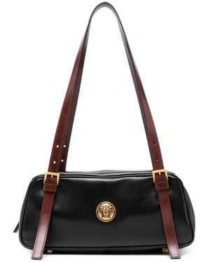 Versace Bolso De Hombro Pequeño De Piel Emblème - Negro