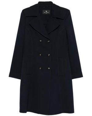 Etro Double-Breasted Coat - Blue