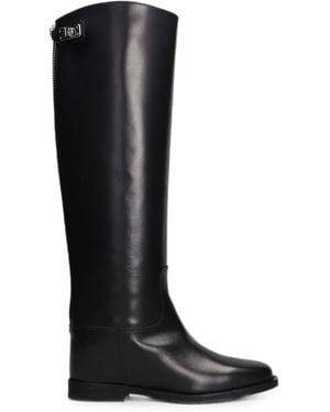 Via Roma 15 Rear-Zip-Fastening Knee-High Boots - Black