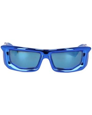 Off-White c/o Virgil Abloh Sonnenbrille Im Metallic-Look Mit Shield-Effekt - Blau