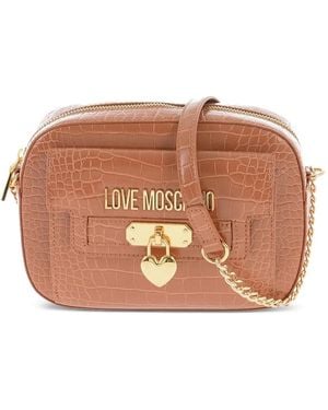 Love Moschino Crocodile-Effect Cross Body Bag - Brown
