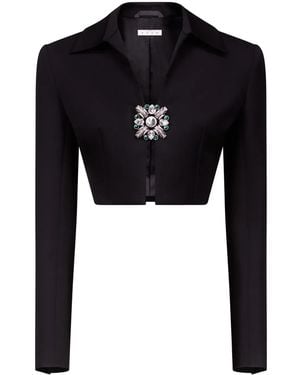 Area Giacca Crop Con Spilla - Nero