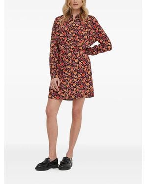 Desigual Floral-Print Shirt Mini Dress - Red