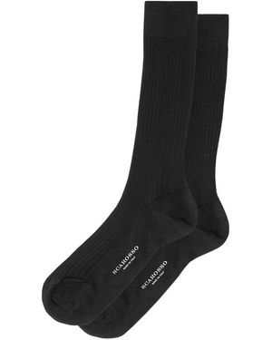 SCAROSSO Chaussettes En Maille Côtelée - Noir