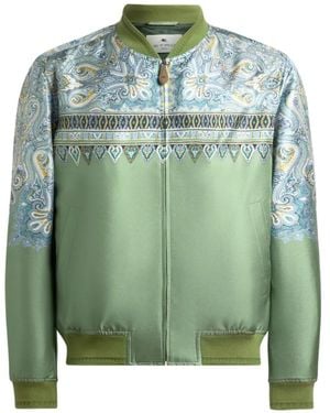 Etro ペイズリー ボンバージャケット - グリーン