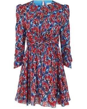 Saloni Floral-Pattern Mini Dress - Red