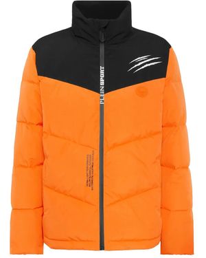 Philipp Plein Scratch Puffer Jacket - Orange