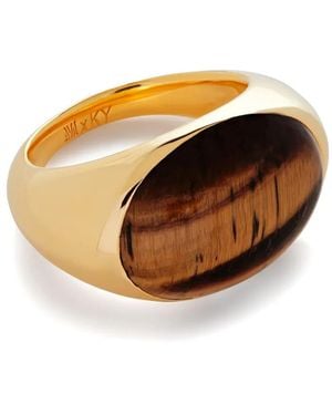 Monica Vinader Kate Young Tiger-Eye Signet Band Ring - Orange