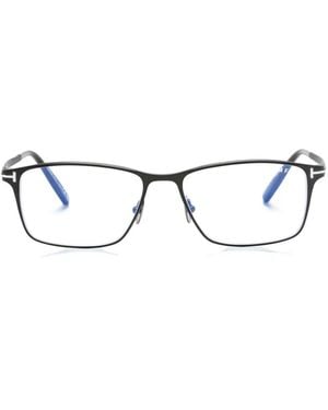 Tom Ford T-Hinge Rectangle-Frame Glasses - Black