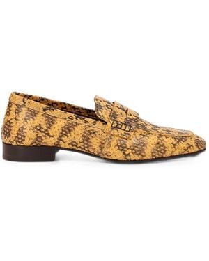 Dries Van Noten Leather Penny Loafers - Natural