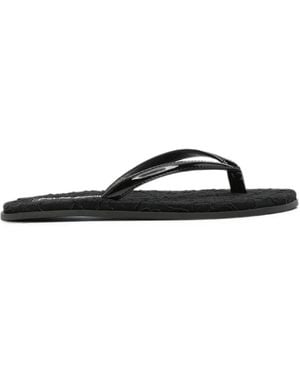 Ermanno Scervino Lace-Detail Flat Sandals - Black
