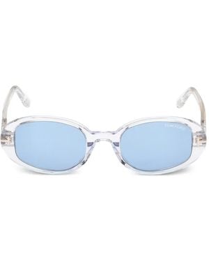 Tom Ford Iggy Oval-Frame Sunglasses - Blue