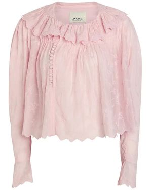 Isabel Marant Zelly Ruffled Button Blouse - Pink