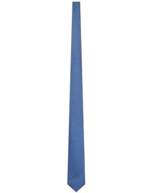 Kiton Micro-Pattern Tie - Blue
