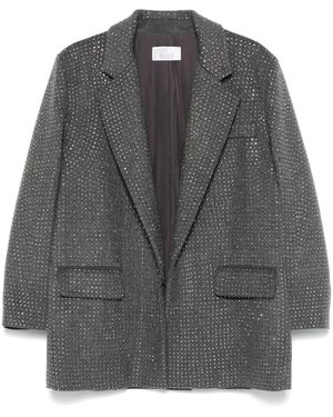 GIUSEPPE DI MORABITO Rhinestone-Embellished Wool-Blend Blazer - Grey