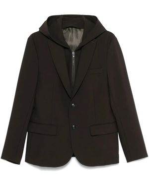 Emporio Armani フーデッドジャケット - ブラック