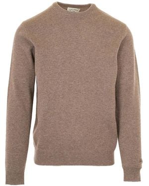 MC2 Saint Barth Logo-Embroidered Crew-Neck Jumper - Brown