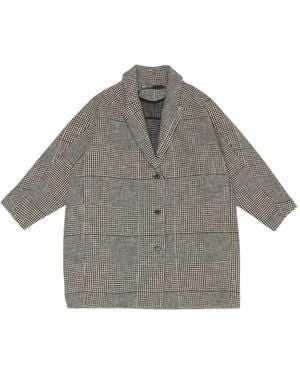 Bimba Y Lola Buttoned Houndstooth Jacket - Grey