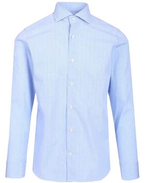 Al Duca d'Aosta Striped Cotton Shirt - Blue