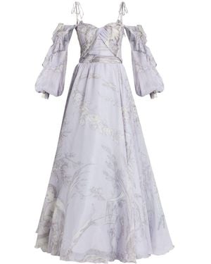 ZEENA ZAKI Schulterfreies Abendkleid - Weiß