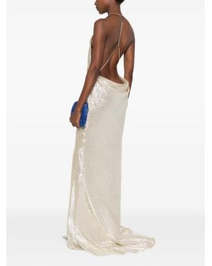 Tom Ford Metallic-Effect Backless Maxi Dress - White
