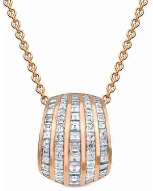 Pragnell 18Kt Rose Manhattan Classic Five Row Diamond Pendant Necklace - White