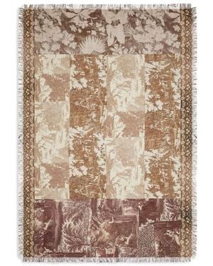 Pierre Louis Mascia Aloeuw Printed Fringed Shawl Scarf - Natural