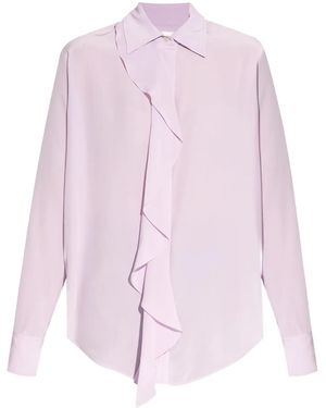 Victoria Beckham Ruffled Silk Blouse - Purple