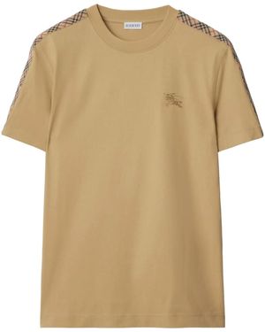 Burberry チェッカートリム Tシャツ - ナチュラル