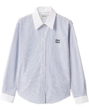 Miu Miu Camisa A Rayas - Blanco