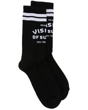 Vision Of Super Logo-Jacquard Socks - Black