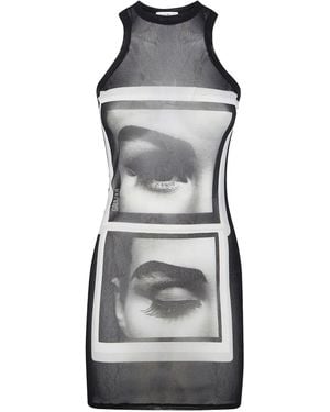 Jean Paul Gaultier Face-print mini dress - Negro