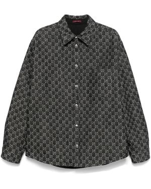 Gucci GGジャカード リバーシブル シャツ - グレー