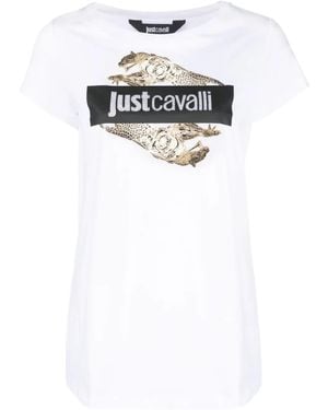 Just Cavalli Logo-Print Cotton T-Shirt - White