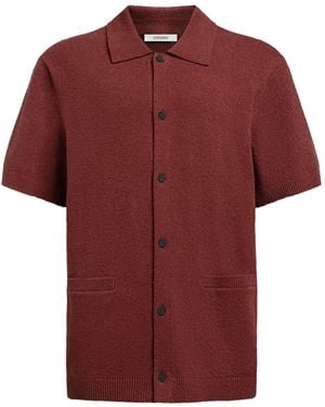 12 STOREEZ Textured Button Knit Shirt
