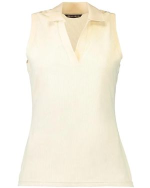 Goldbergh V-Neck Sleeveless Polo Top - White